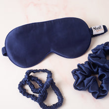 Load image into Gallery viewer, Silk Scrunchies - Skinny - Midnight Blue x3

